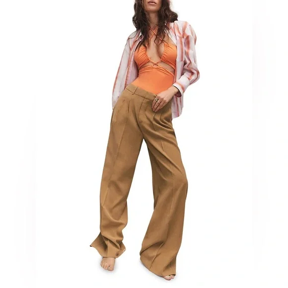 Mango Wide Leg Pleated Trousers - Picture 5 of 11